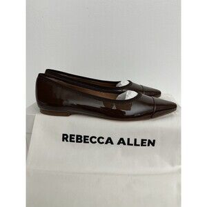 Rebecca Allen The Skim Ballet Flats Nude II Patent Leather Pointed Toe Size 6.5